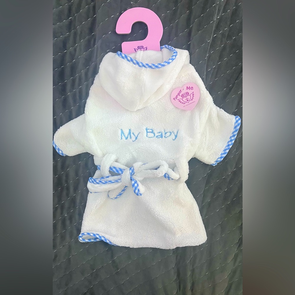 NEW Pamper Me Pet Hooded Terry Dog Robe - Small